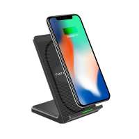 Hot selling two coils phone stand 10w qi wireless charger with fan radiator