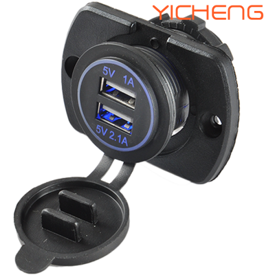 DC 12V 3.1A Car Charger Panel Mount Dual USB Charging Mobile