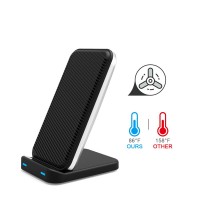 Private patent mold  wireless charger station fan with 2 coils cooler the temperature qi wireless charger stand