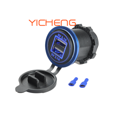 12V 24V 4.2A Dual Socket USB Charger for Car