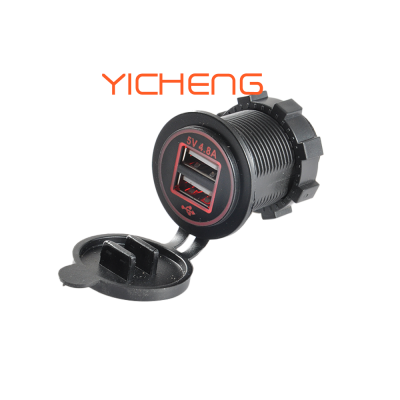 12V 24V 4.8A Dual USB Car Charger 2.4A with LED Ring