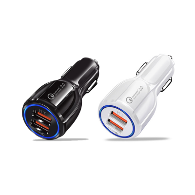 30W Fast Charging Dual QC3.0 USB Car Adapter Charger for All Mobile Phone