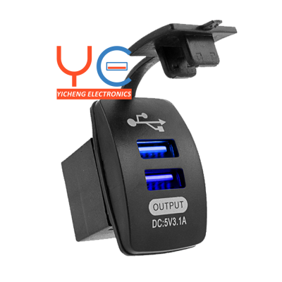 Dual Port 3.1A 2.1A 12V 24V Bus Car Boat Marine Universal USB Charger Socket