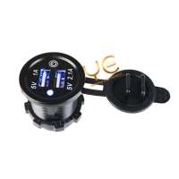 Dual Port 2.1A 12V 24V Universal Car USB Charger with Touch Button Switch