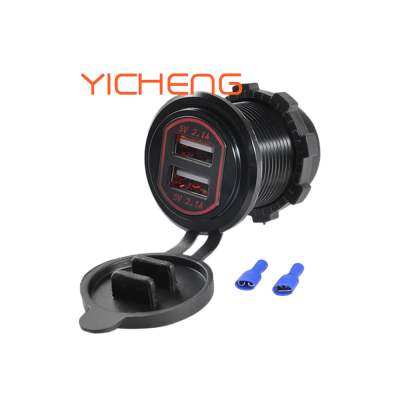 Aluminum Housing Dual 5V 2.1A USB Charger for Car